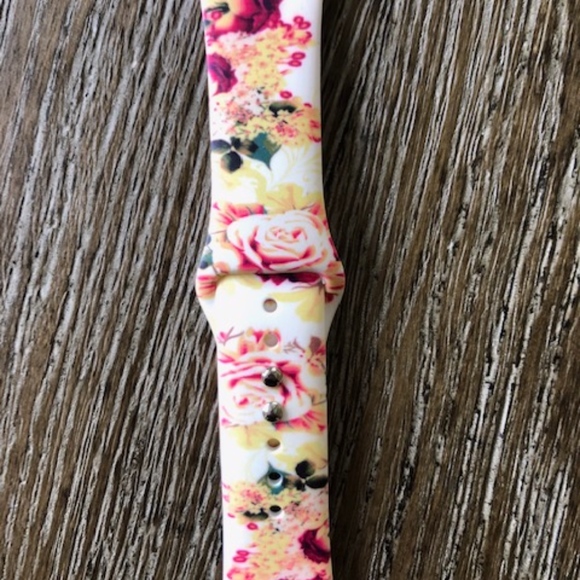 Floral Silicone Apple Smart Watch Bands - Picture 6 of 7
